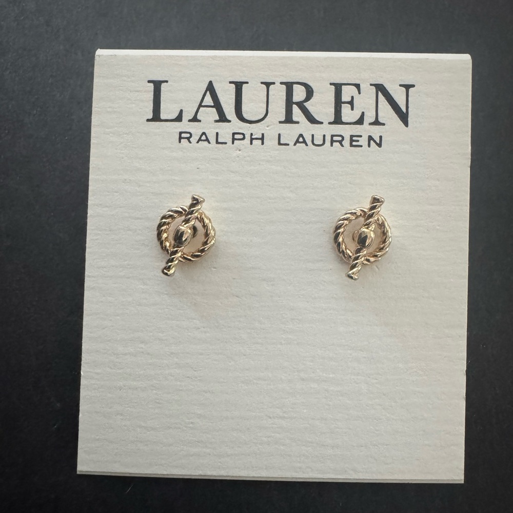 Ralph Lauren Twisted Gold Earrings- Brand New
